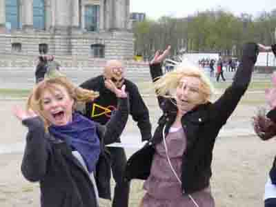 two women being chased by an Astro-Zombie